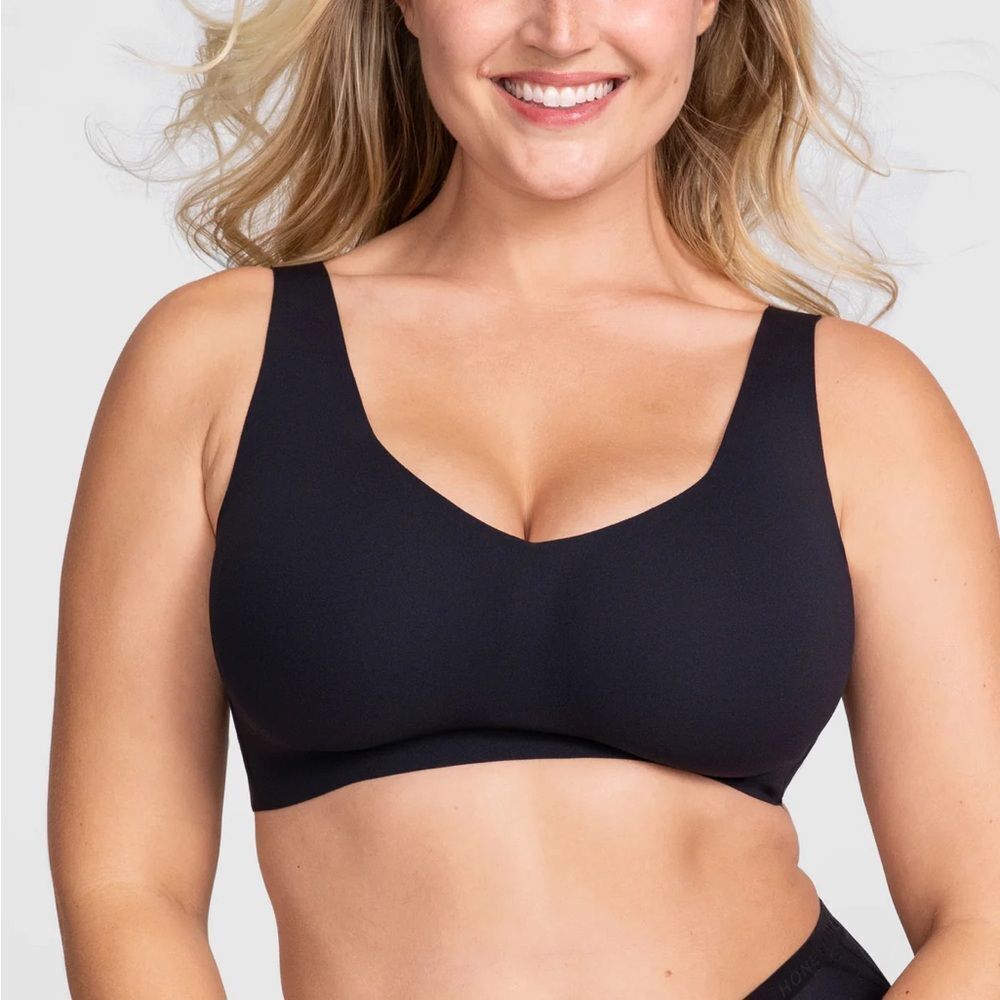 Honeylove V Neck Pull On Shapewear Bra Black Size 1X